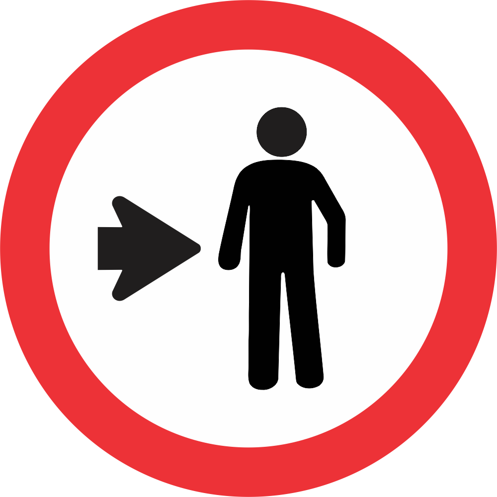 R-31 - Pedestre, ande pela direita R-31 - Pedestre, ande pela direita